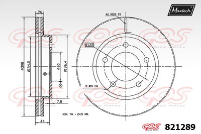 821289 MAXTECH Тормозной диск