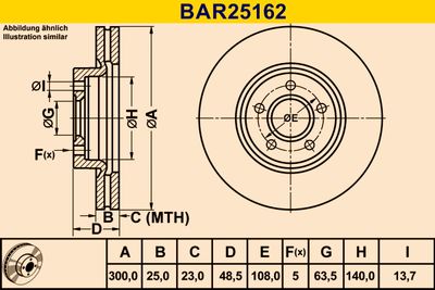 BAR25162 BARUM Тормозной диск