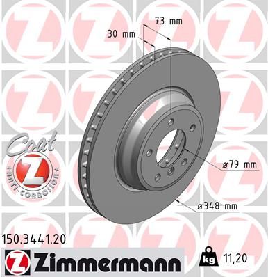 150344120 ZIMMERMANN Тормозной диск