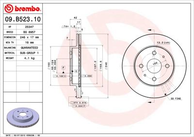 BS8957 BRECO Тормозной диск