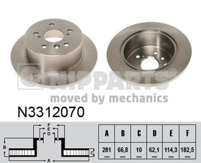 N3312070 NIPPARTS Тормозной диск