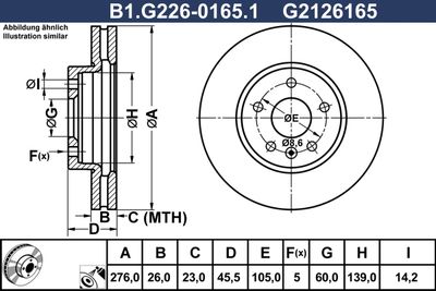 B1G22601651 GALFER Тормозной диск