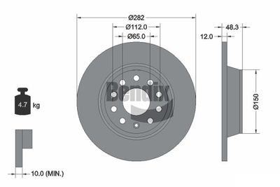 BDS1031 BENDIX Braking Тормозной диск