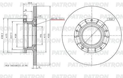 PBD2928 PATRON Тормозной диск