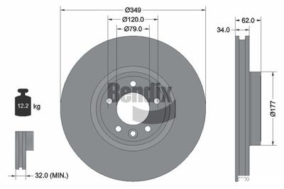 BDS2176HC BENDIX Braking Тормозной диск