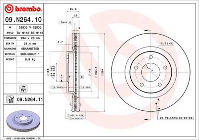 09N26411 BREMBO Тормозной диск