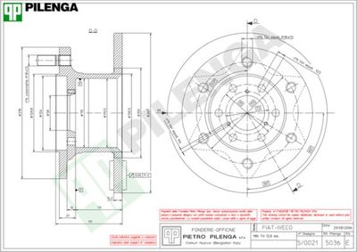 5036 PILENGA Тормозной диск