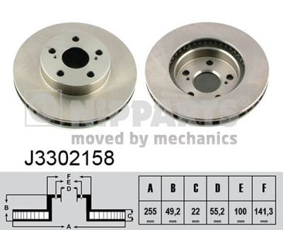 J3302158 NIPPARTS Тормозной диск