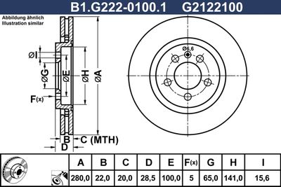 B1G22201001 GALFER Тормозной диск