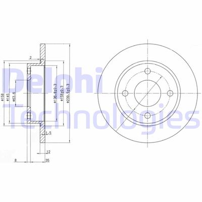 BG3055 DELPHI Тормозной диск