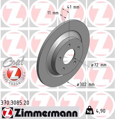 370308520 ZIMMERMANN Тормозной диск