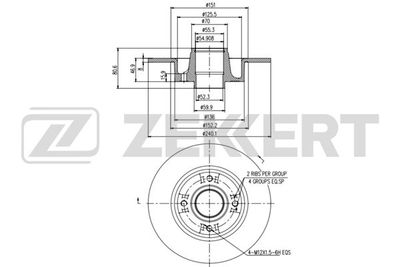 BS5232 ZEKKERT Тормозной диск