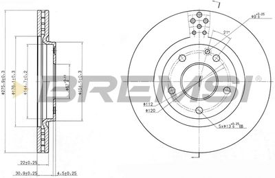 CD7173V BREMSI Тормозной диск