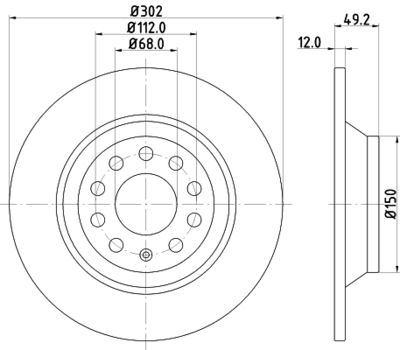 8DD355111181 HELLA PAGID Тормозной диск