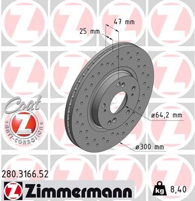 280316652 ZIMMERMANN Тормозной диск