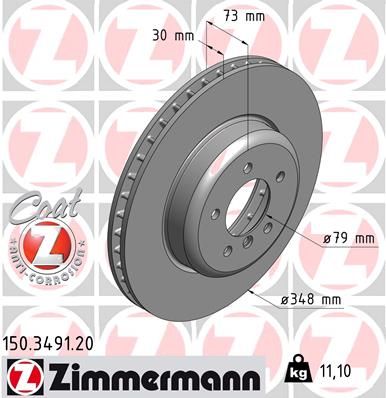 150349120 ZIMMERMANN Тормозной диск