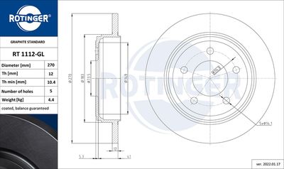 RT1112GL ROTINGER Тормозной диск