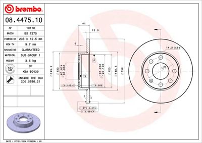 08447510 BREMBO Тормозной диск