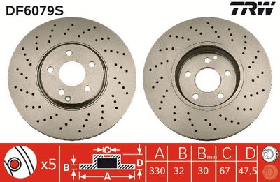 DF6079S TRW Тормозной диск