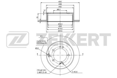 BS5224 ZEKKERT Тормозной диск