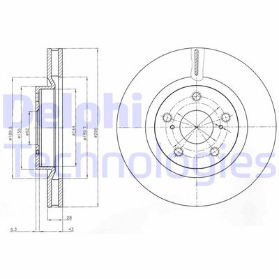 BG4114 DELPHI Тормозной диск