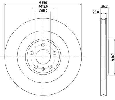 8DD355134851 HELLA PAGID Тормозной диск