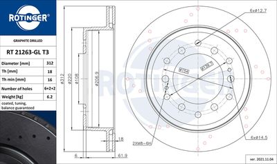 RT21263GLT3 ROTINGER Тормозной диск