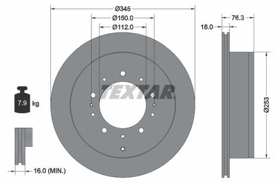 92198503 TEXTAR Тормозной диск