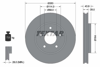 92280103 TEXTAR Тормозной диск