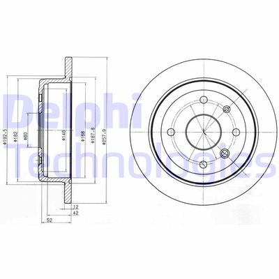 BG4194 DELPHI Тормозной диск