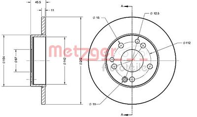 6110326 METZGER Тормозной диск