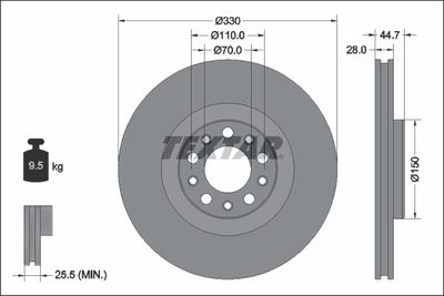92337905 TEXTAR Тормозной диск