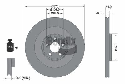 BDS2309HC BENDIX Braking Тормозной диск