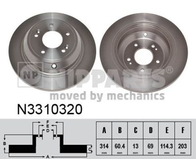 N3310320 NIPPARTS Тормозной диск