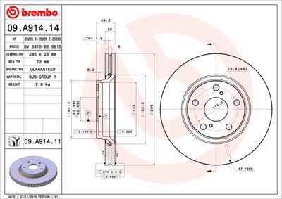 09A91411 BREMBO Тормозной диск