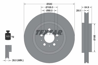 92178303 TEXTAR Тормозной диск