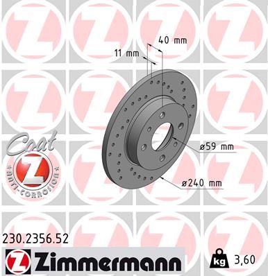 230235652 ZIMMERMANN Тормозной диск