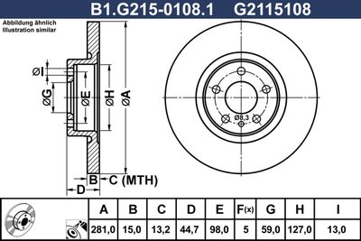B1G21501081 GALFER Тормозной диск