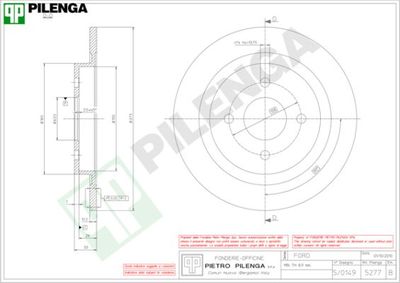 5277 PILENGA Тормозной диск