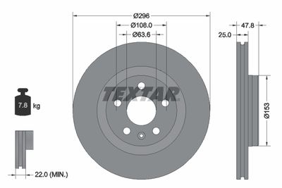 92323905 TEXTAR Тормозной диск