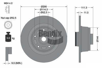 BDS2202 BENDIX Braking Тормозной диск