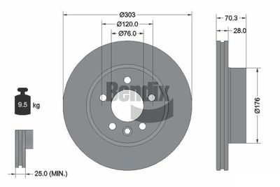 BDS1540 BENDIX Braking Тормозной диск