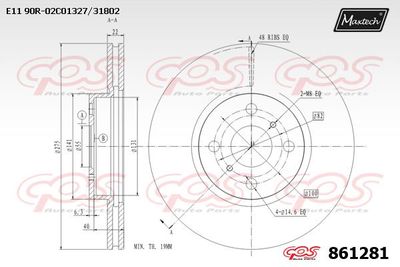 861281 MAXTECH Тормозной диск