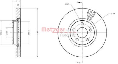 6110814 METZGER Тормозной диск