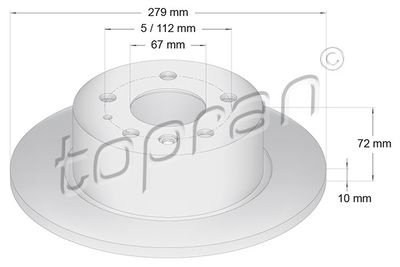 400859 TOPRAN Тормозной диск