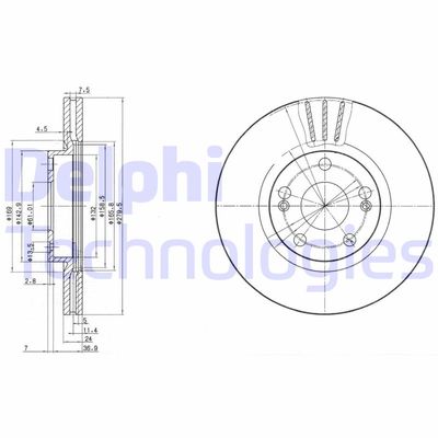 BG2697 DELPHI Тормозной диск