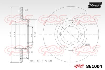 861004 MAXTECH Тормозной диск