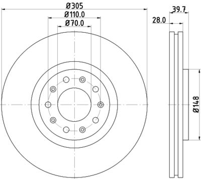 8DD355116631 HELLA PAGID Тормозной диск