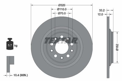 92304103 TEXTAR Тормозной диск