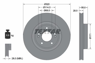 92323605 TEXTAR Тормозной диск